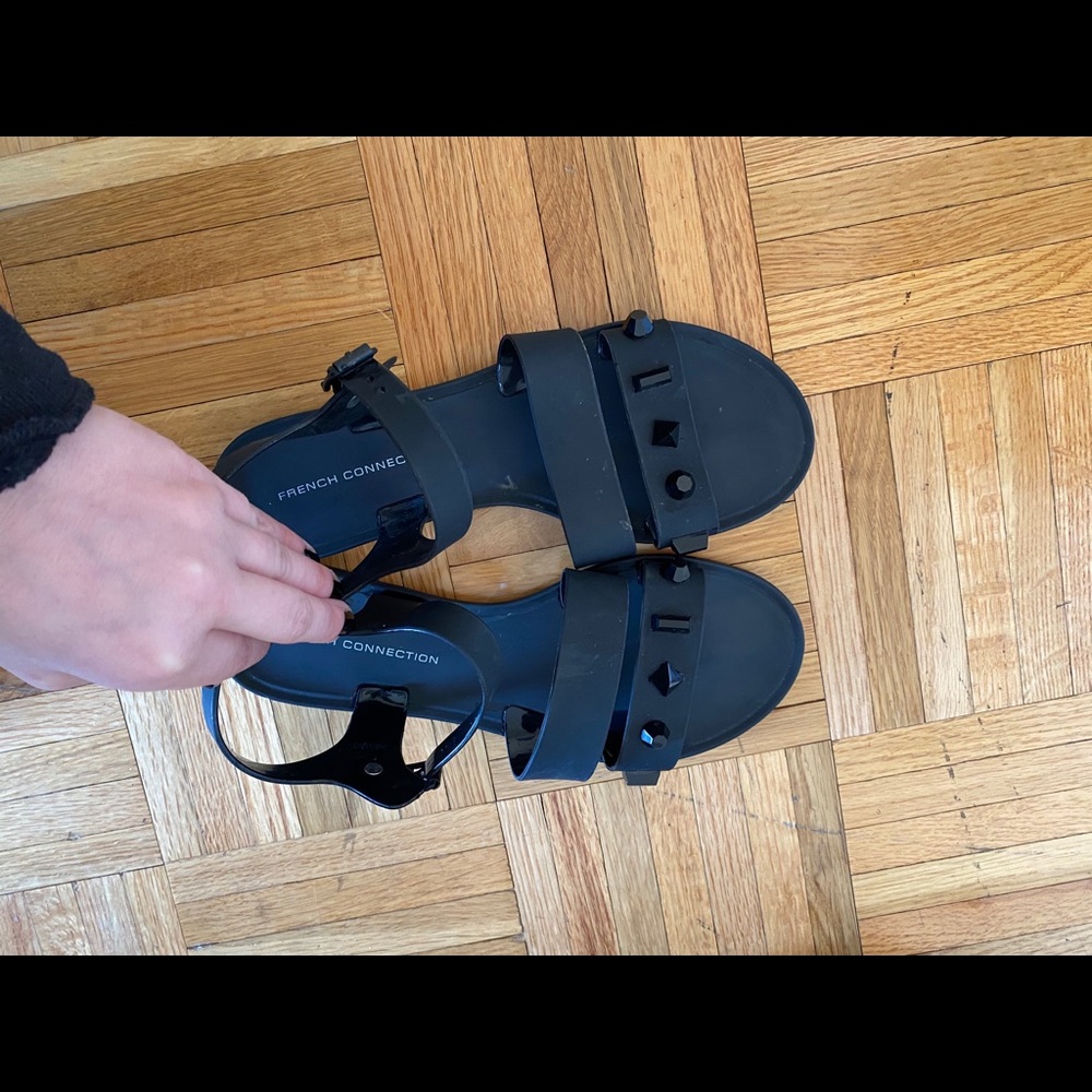 Black Sandals with ankle strap and studs